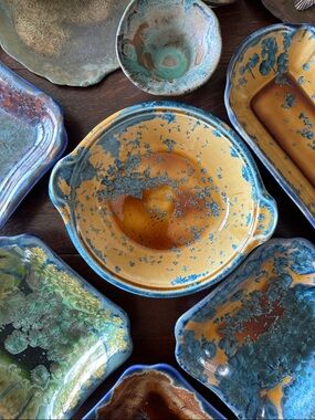 Yummy Edgecomb Potters artisan handmade vintage pottery bowl dish. Bohemian vibe